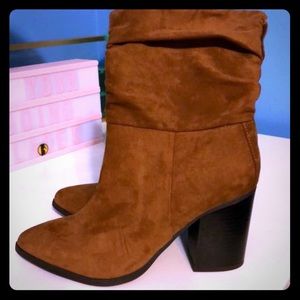Tan ankle boots with heel